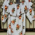 Omega ruffle neck off the shoulder 3/4 sleeve top Size 1X Photo 0