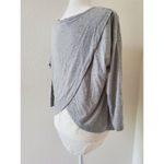 Verve Ami  Gray Solid Knit Blouse Top womens Size Medium M‎ White Petal High Low Photo 5