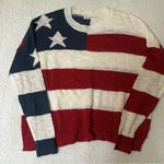 Moon & Madison American Flag Sweater Pullover Red Photo 0
