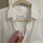 FRANK & EILEEN JOEDY WOVEN BUTTON UP white cotton long sleeve top Size L Photo 2