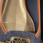 Christian Siriano Denim Ballet Flats Women 7.5W Gold Medallion Slip On Chambray Brown Size 7.5 Photo 4