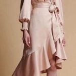 Rachel Parcell long sleeve satin wrap dress beige sand, New with Tags Photo 0