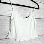 Forever 21 Cropped Ruffle Trim Cami Size Large White Photo 2