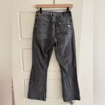 American Eagle Women’s Gray Denim Distressed 90s Flare Jeans Size 2 Photo 3