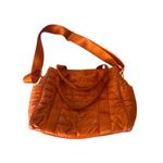 Ah·dorned Orange Quilted Puffer Crossbody Tote Bag – Adjustable Strap Photo 0