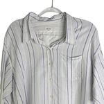 Wilfred Free Aritzia Linen Blend Relaxed Striped Button-down Shirt Small S Photo 3