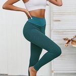 TikTok Teal Grid Leggings Green Size L Photo 0