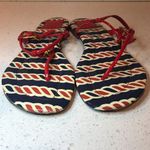 Tory Burch Red and Navy Sandals Photo 9