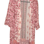 Lucky Brand Aztec geometric print kimono cardigan cover up pink size small Photo 0