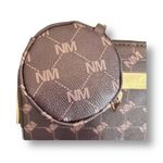 Nicole Miller  NWT Brown Logo Crossbody Bag Coin Pouch Zip Purse Gold Hardware Photo 8
