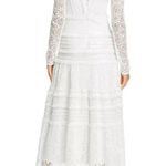 Tadashi Shoji NWT Clio in Ivory Fringe Sequin Lace Long Sleeve Midi Dress 12 Photo 3