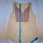 Sundance  Embroidered Tank Top Large Yellow/Red Photo 3