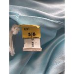 American Vintage Vintage Powder Blue white Lace High Neck Flutter Sleeve Pleated Maxi Dress XS Photo 9