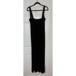 Pretty Little Thing Black Velvet Diamante Trim Maxi Evening Gown Dress Size 12 Photo 5