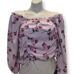 Speed Limit Floral Scrunched Tie Crop Top Size Large New With Tags Pink Photo 0