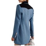 Rebecca Vallance Garance Double Breasted Houndstooth Blue Black Blazer Dress 8 Photo 1