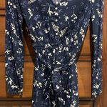 Floral Navy Long Sleeve Dress Blue Photo 0