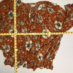 easel • Burnt Orange Floral Top With Elastic Waist Size Large Photo 6