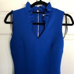 Calvin Klein Cobalt Blue Ruffled-Collar Scuba Sheath Dress Size 6P Photo 2
