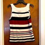 New York & Company Fitted Sleeveless Tank Top White, Black & Red White Size M Photo 1