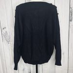 T Tahari Tahari Long Sleeve Sweater Top Size XL Black Gold Button Detail Photo 5