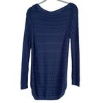 Ralph Lauren Lauren  Cable Knit Long Sleeve Sweater Tunic Navy Blue,‎ Large Photo 7