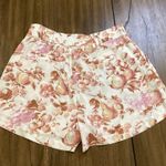 Paige  High Rise Floral Fruit Mecca Orange Tabby Shorts Pleated viscose Sz 6 NWT Photo 2