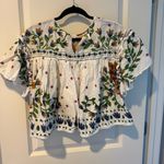Farm Rio Summer Garden Blouse White & Multi-Colored Floral | M Photo 6