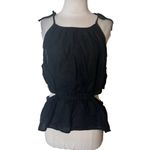 J.Crew NWT  Cutout linen tank top black sz L Photo 6