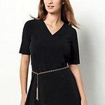 Dennis Basso Italia Knit V-Neck Tunic with Belt NWT 1X A479317 Photo 0