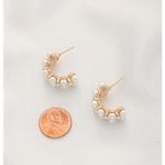 Gold Pearl Bead Open Circle Earring Photo 1