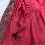 Etienne Aigner Vintage 100% Leather Double Breasted Oxblood Trench Coat Jacket Photo 9