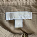 Michael Kors Women's  Tan Khaki Half Zip-Up Shirt, Size Medium, Button Sleeves Photo 8