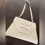 VTG 90s 80s Patent Leather Retro White Geometric Design Shoulder Purse Photo 3