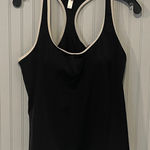 Victoria's Secret  Black Swim/Workout Tank with Cream Accents | Size XL Photo 0