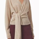 SIMKHAI Anna Cashmere Wrap Sweater GRAY SAGE GREEN Womens Size XS Photo 0