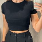 SKIMS Black Cotton Crop Tee L Photo 0