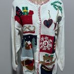 Crystal Kobe Ugly Christmas Sweater Cardigan Presents Sleigh Snowflake Noel Size XL Photo 0