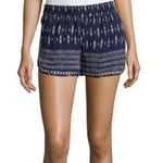 Joie  Bogen Navy Blue 100% Silk Printed Elastic Waist Shorts Women's Size Small S Photo 1