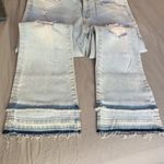 ZARA Women's  Basics Bootcut Jeans Blue Denim Distressed 5-Pockets Size 6 #7868 Photo 5