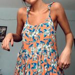 Free People Orange Floral Mini Sundress Photo 3