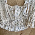 Urban Outfitters  Eyelet Crop Top in Cream Photo 1