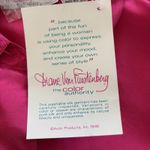 Diane Von Furstenberg  Silk Blouse Tunic Top Womens S/M Pink Button Up Oversized Photo 7