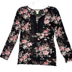 Denim & Supply Ralph Lauren Ralph Lauren Denim & Supply Shirt Womens Large Black‎ Pink Floral Cottage Fairy Photo 0