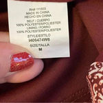 As You Wish As U Wish Burgundy Boho Floral Tunic Dress Lace Keyhole Back Lined Medium Flowy Photo 6