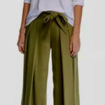 Eileen Fisher Heavy Tencel Twill Tie Waist Wide Leg Olive Pants - Sz 12 Photo 0