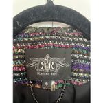 Rachel Roy genuine leather and boucle zip front blazer 6 Black Photo 3