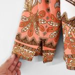 Talbots  Women's Peach Multicolor Paisley Print Open Front Jacket Blazer Size 8P Photo 3