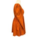 Abercrombie & Fitch  Autumn Terracotta Puff Sleeve Poplin Babydoll Dress Size S Photo 5