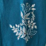Blair Zip up blue floral embroidered sweater vest. Size S Photo 1